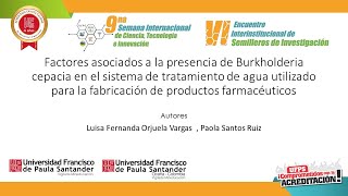 Factores asociados a la presencia de Burkholderia cepacia en el sistema de tratamiento de agua [upl. by Simonsen982]