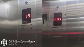 2x ThyssenKrupp Traction Lifts  Elevators  Atria Residences Paramount Serpong Tangerang Banten [upl. by Coppins]