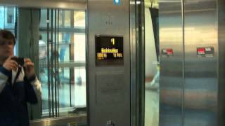 Schindler EuroLift MRL traction scenic elevators  Kista Mall Stockholm Sweden [upl. by Brigid838]