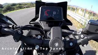 2023 KTM 890 SMT Akrapovic  Acceleration amp Top Speed test  GoPro POV Pure Sound [upl. by Reider]