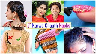 7 KARWA CHAUTH Life Hacks You Must Know  HairStyle Fashion Beauty HairCare Anaysa [upl. by Neirual979]