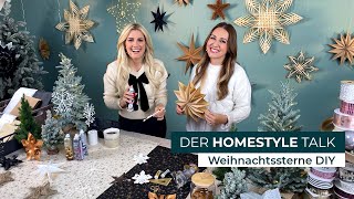 Weihnachtssterne DIY kreativ mit Wattestäbchen Papiertüte und SchneeSpray DEPOT Homestyle Talk [upl. by Trilbie506]