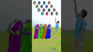 Purple green yellow blue sarees bhabhi head matching with tu radha meri main shyam tera songs 😄😄 [upl. by Lirrehs]