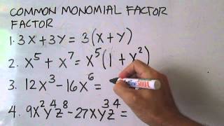 Factoring Common Monomial Factor [upl. by Ainniz]