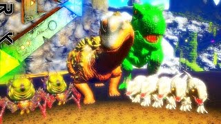 ARK  TITANOSAUR VS INDOMINUS REX amp BROODMOTHER  GIANT T REX  ARK Modded Gameplay [upl. by Enehs]