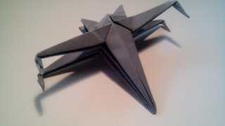 Como hacer una nave de star wars de origami sencilla XWING [upl. by Groh]