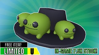 FREE INGAME LIMITED HOW TO GET THE FROGGIE POND WIDE BRIM HAT IN FROGGIE POND TYCOON  ROBLOX [upl. by Eidnak]