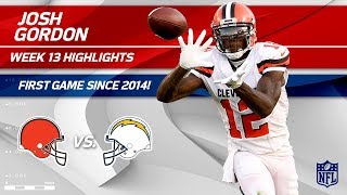 Josh Gordon Highlights First Game Since 2014  Browns vs Chargers  Wk 13 Player Highlights [upl. by Ruella]