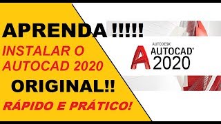 INSTALE O AUTOCAD 2020 ORIGINAL  RÃPIDO E SEM ERROS VÃLIDO PARA QUALQUER VERSÃƒO [upl. by Ahsiken]