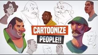 How to Cartoonize People From Photo References  Procreate [upl. by Staten]