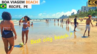 🇧🇷 Is it the best city beach 15112022 Boa Viagem in Recife PE Brazil 4K beach walk [upl. by Eural]