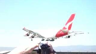 Qantas A380 Adelaide Airport in crosswind [upl. by Nohsyt]