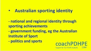 HSC PDHPE Option 2 Australian Sporting Identity [upl. by Earezed741]