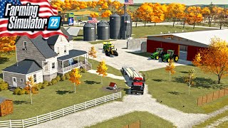 BUILDING AN AMERICAN FARM FROM SCRATCH FARMING SIMULATOR 22 [upl. by Esirec]