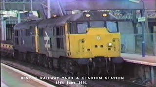 BR in the 1990s Bescot Railway Yard amp Stadium Station on 19th June 1991 [upl. by Karney]