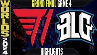 T1 vs BLG Highlights Game 4  Worlds 2024 GRAND FINAL  T1 vs Bilibili Gaming G4 [upl. by Nagoh]