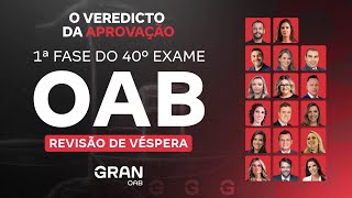 Revisão de Véspera OAB  1ª fase do 40º Exame [upl. by Goodman]