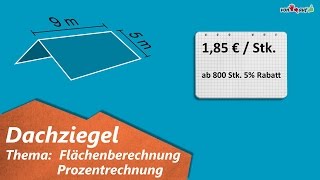 Animationsaufgabe Dachziegel  Flächenberechnung Prozentrechnung  Klasse 7 [upl. by Enoryt]