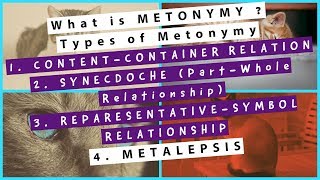 Metonymy amp Its Types  RepresentativeSymbol amp ContentContainer Relation  Synecdoche  Metalepsis [upl. by Salomone525]