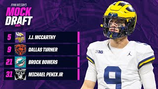 2024 NFL Mock Draft Vikings TRADE with Chargers for JJ McCarthy  CBS Sports [upl. by Cran]