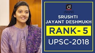 UPSC Topper Mock Interview Srushti Jayant Deshmukh Rank 5 CSE 2018 [upl. by Dave]