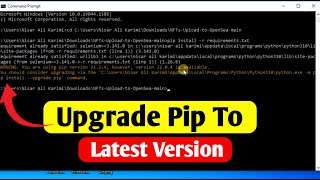 How To Upgrade Pip Version in Python Window  Pip Upgrade Command Windows [upl. by Ennalorac]