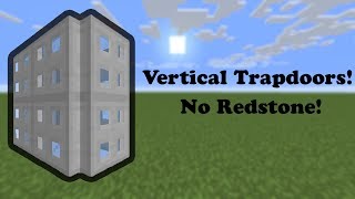 Vertical Iron Trapdoors Without A Constant Redstone Signal  Survival Tutorial [upl. by Toulon]