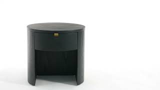 Marlow Black Wood Round Nightstand from Coleman Furniture [upl. by Paapanen]