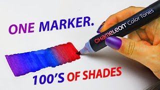 1 MARKER 100S OF COLORS Testing Chameleon Markers [upl. by Olympe]