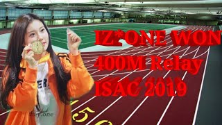 IZONE WON 400M RELAY RACE at IDOL STAR ATHLETICS CHAMPIONSHIPS ISAC 2019  Warm Up  Actual Race [upl. by Tessa]