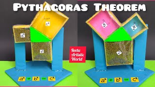 Art Integrated Math Project  How to Make a Working Model of Pythagoras Theorem  Math working Model [upl. by Cosmo]