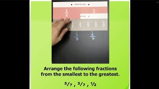 Ordering Fractions with Unlike Denominators on Number Line  Use Model Fractions © Cards ²⁄₂ ⁷⁄₇ [upl. by Ecinerev723]