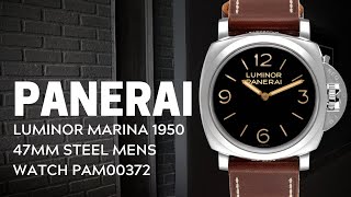 Panerai Luminor Marina 1950 47mm Steel Mens Watch PAM00372 Review  SwissWatchExpo [upl. by Suoivatra]