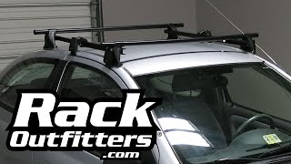 Toyota Echo Yakima Q Tower Round Bar Roof Rack 0005 by Rack Outfitters [upl. by Annaoj]