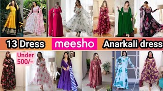 Huge Meesho party wear Anarkali dress haul under 500 ✨💝 DIWALI outfit 🪔🎉🎁 Honest review [upl. by Lalise]