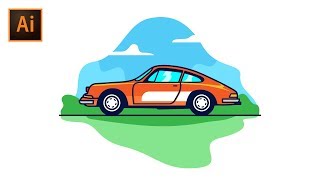 How to Create Classic Car Vector in Adobe Illustrator [upl. by Attiuqihc]