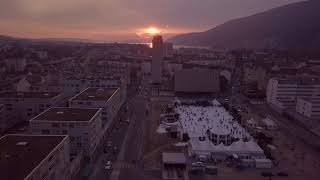 Flying over city  BielBienne [upl. by Hofstetter]