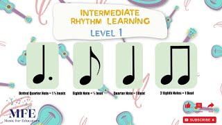 Intermediate Rhythm Reading  Level 1  Dotted Quarter Notes Eighth Notes and Quarter Notes [upl. by Stockton708]