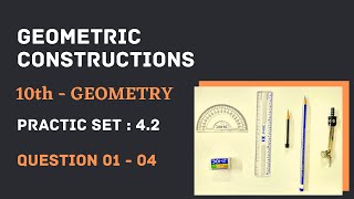 GEOMETRIC CONSTRUCTION  PRACTICE SET 42  QUESTION 1  4  10th GEOMETRY  BY NAEEM ANSARI [upl. by Agnese]