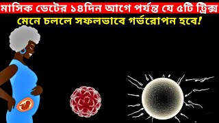 মাসিক ডেটের ১৪দিন আগে যে ৫টি ট্রিক্স মেনে চলে দ্রুত গর্ভবতী হবেন How To Conceive Fast In Bangla [upl. by Hightower456]