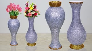 Big size flower vase make at home  Paper roll Flower vase for home decoration [upl. by Airotnahs726]