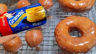 Canned Biscuit Donuts EASY  How to make donuts at home QUICK [upl. by Yrffej972]