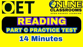 Oet reading part c practice test  OET 20 Online Classroom [upl. by Eceertal]