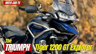 The Allnew Triumph Tiger 1200 GT Explorer  MOTOCAR TV [upl. by Ynnohj498]