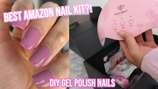 Trying Amazons Best Gel Polish Kit  step by step how to do gel polish nails at home for beginners [upl. by Ennaeirrac]