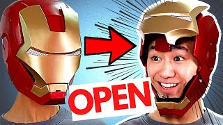 Cardboard Iron Man Helmet That OPENS DIY No Electronics [upl. by Cruz]