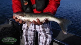 Late Spring Walleye on Lake Diefenbaker on Fishing Saskatchewan [upl. by Adahs791]