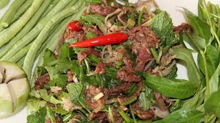 Recette du Laos Salade de Boeuf cru lap ngoua dip  Cooking With Morgane [upl. by Sauder871]