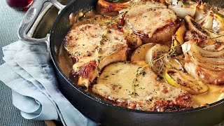 Skillet Pork Chops with Apples and Onions  Southern Living [upl. by Taka520]