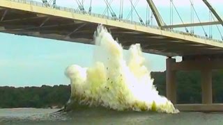 Eggner’s Ferry Bridge Phase 2 – Pier 3 Main Channel Clearance  Controlled Demolition Inc [upl. by Ardella]